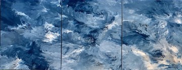  abstrakt - Kamm einer Welle Triptychon abstrakte Seestück
